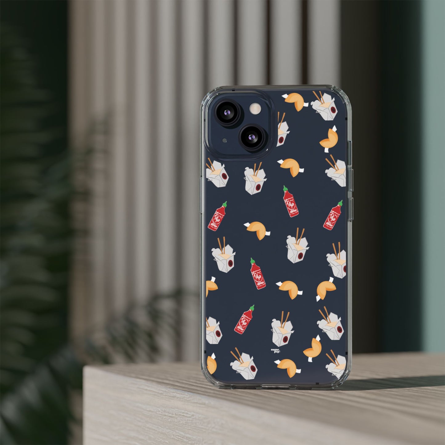 Take Out Food Pattern Clear Phone Case for Food Lovers