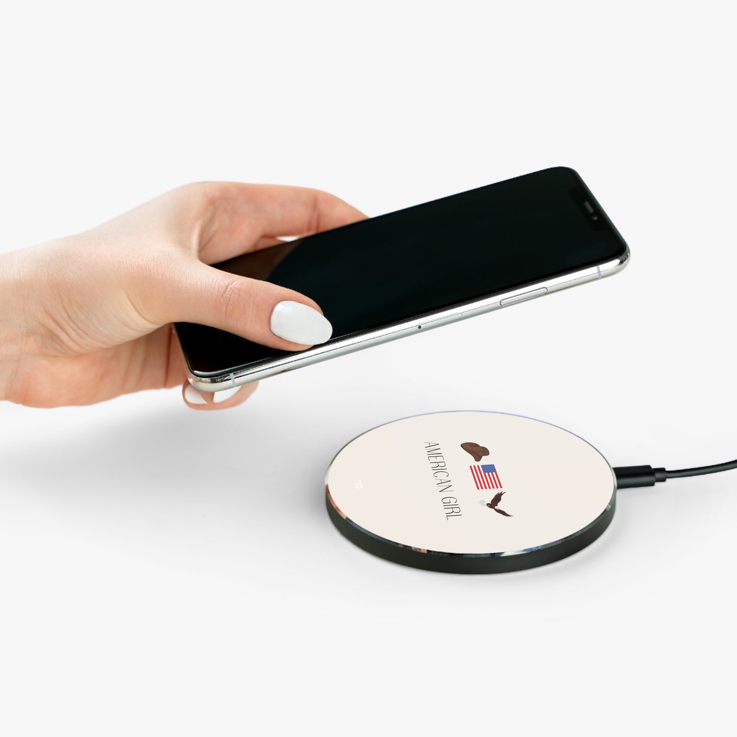 American Girl Wireless Charger - Fast Charging Pad for Patriotic & Stylish Tech Lovers