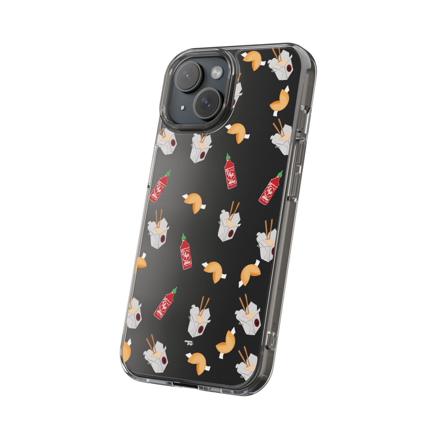 Take Out Food Pattern Clear Phone Case for Food Lovers