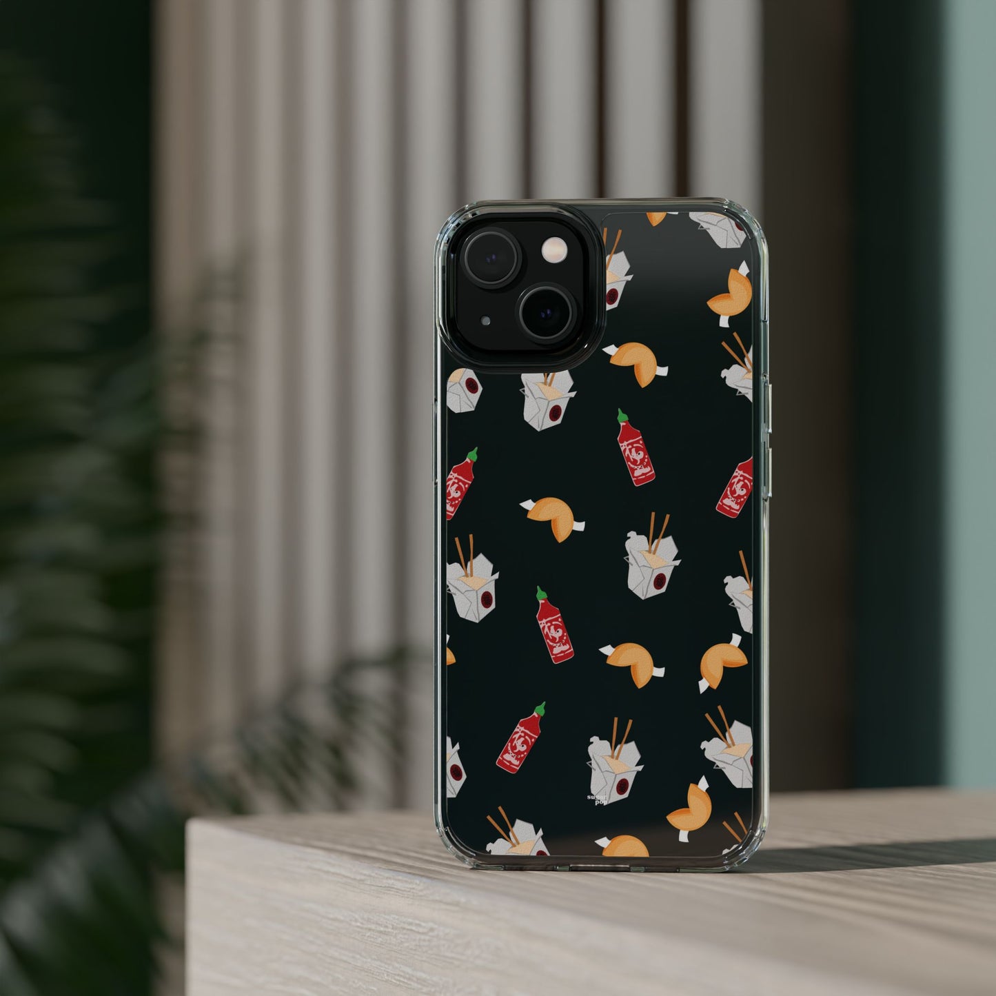 Take Out Food Pattern Clear Phone Case for Food Lovers
