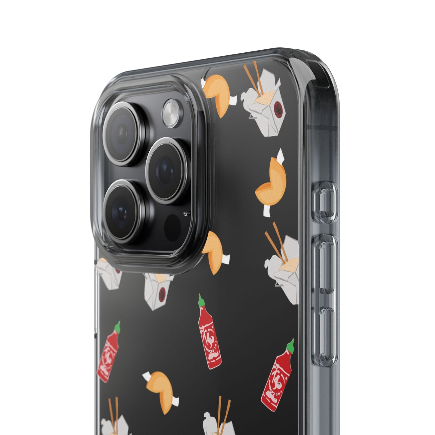 Take Out Food Pattern Clear Phone Case for Food Lovers
