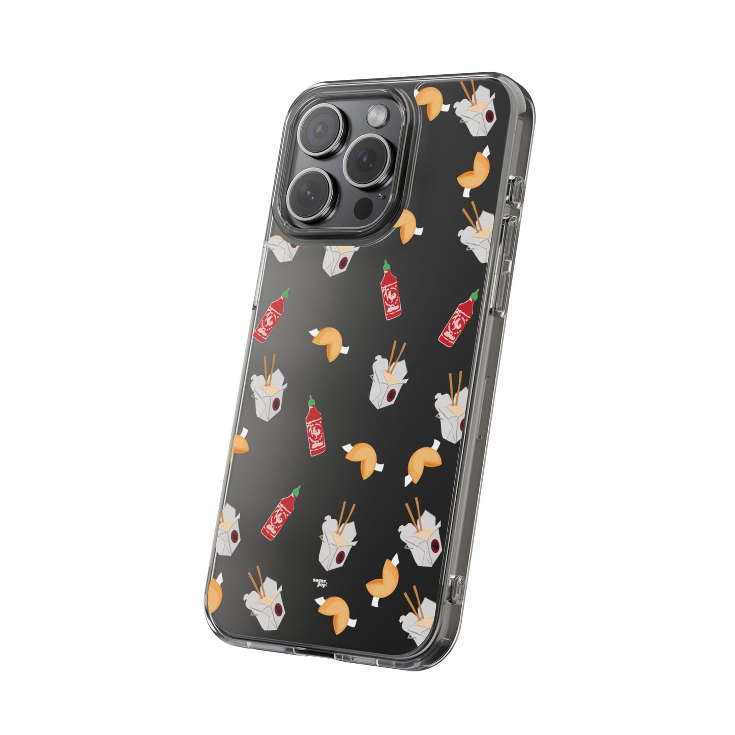 Take Out Food Pattern Clear Phone Case for Food Lovers
