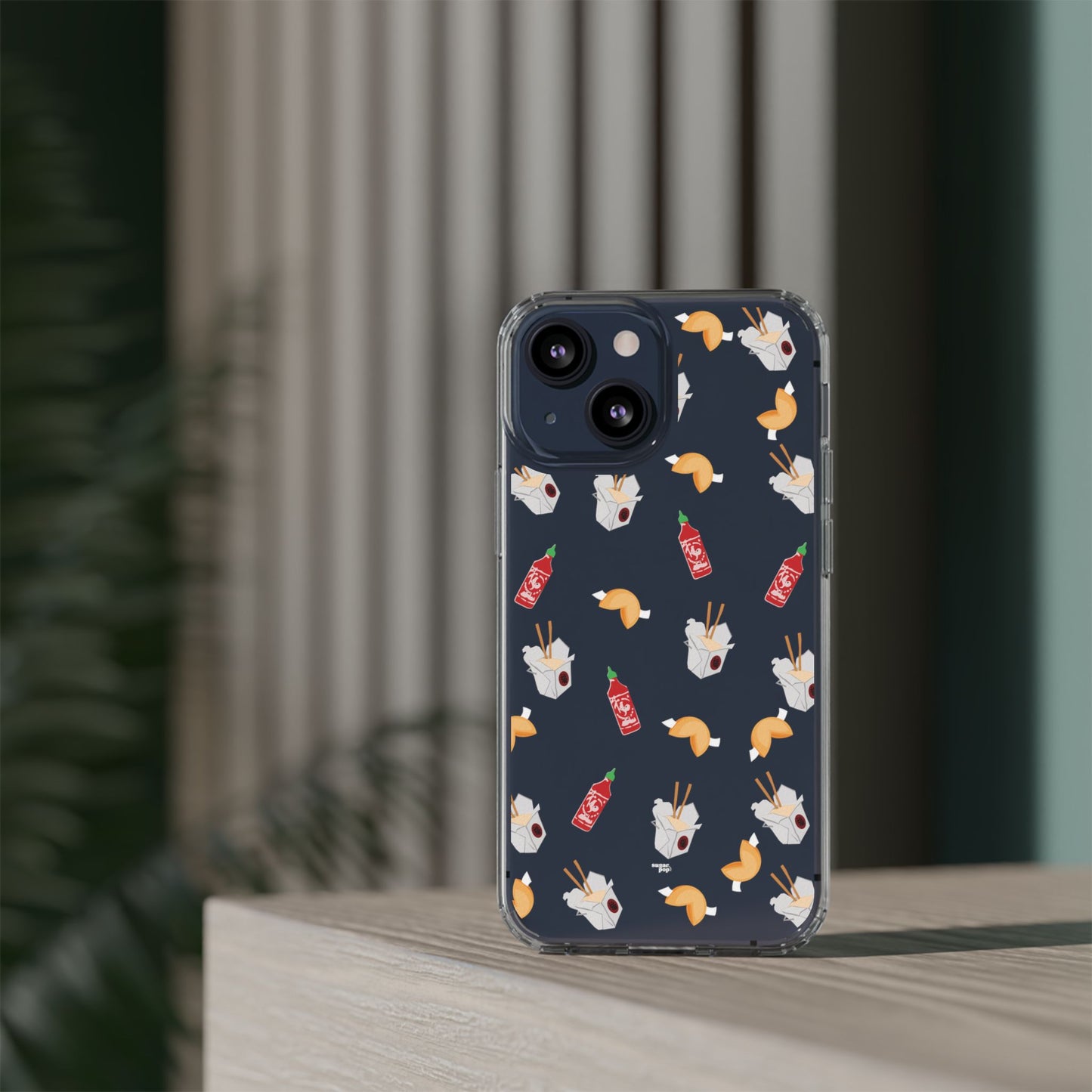 Take Out Food Pattern Clear Phone Case for Food Lovers