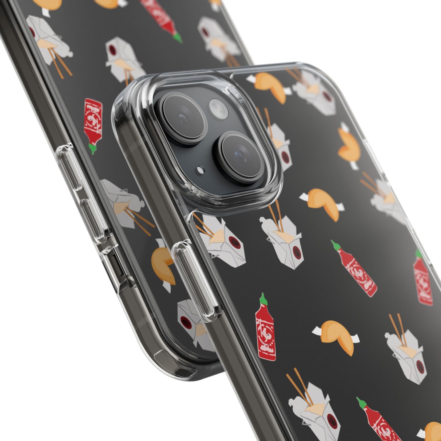 Take Out Food Pattern Clear Phone Case for Food Lovers