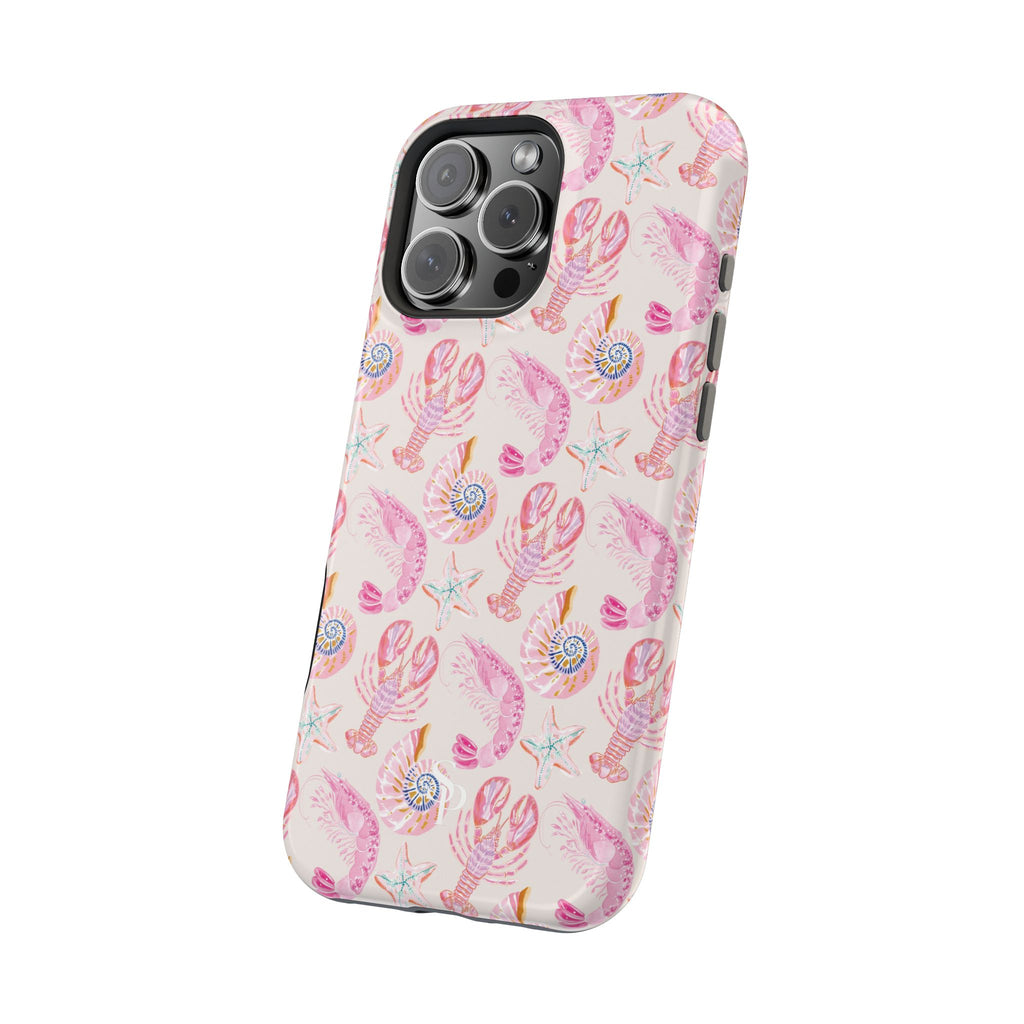 Pink Coastal Shell & Lobster Magnetic Impact-Resistant Phone Case