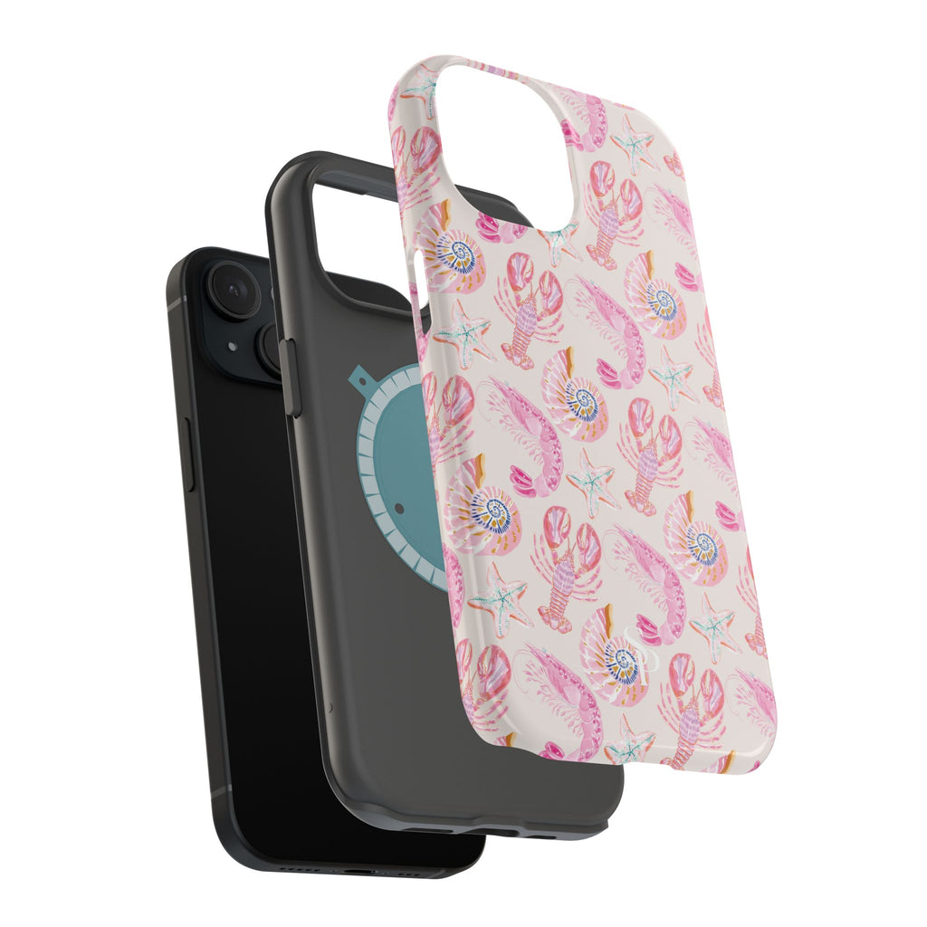 Pink Coastal Shell & Lobster Magnetic Impact-Resistant Phone Case