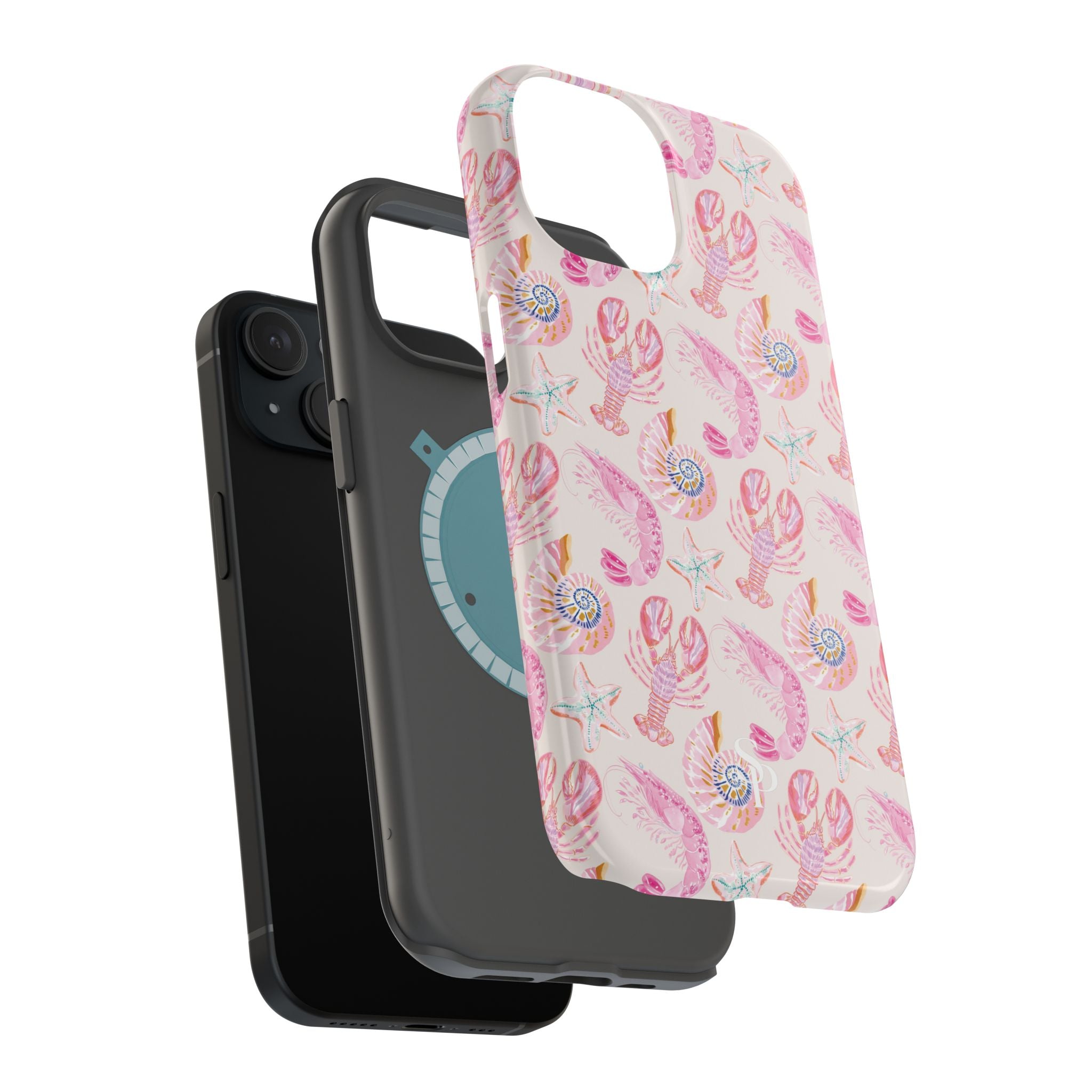 Pink Coastal Shell & Lobster Magnetic Impact-Resistant Phone Case