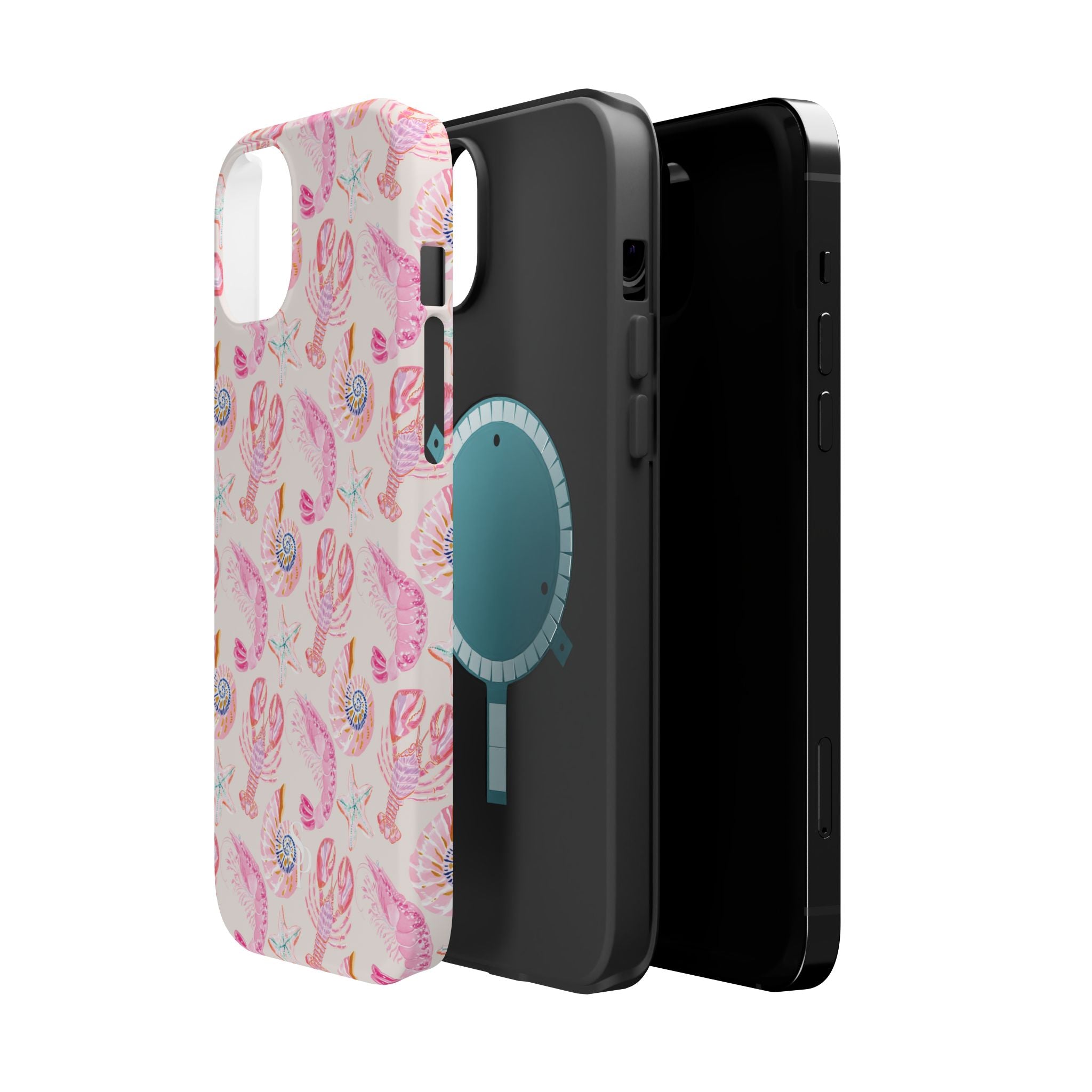 Pink Coastal Shell & Lobster Magnetic Impact-Resistant Phone Case