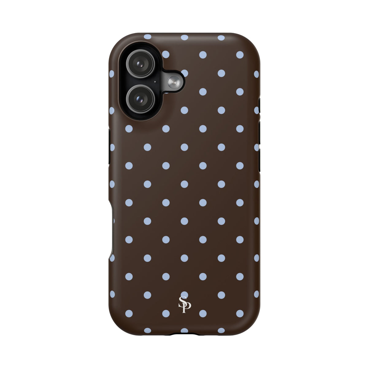 Brown & Light Blue Polka Dot Magnetic Phone Case