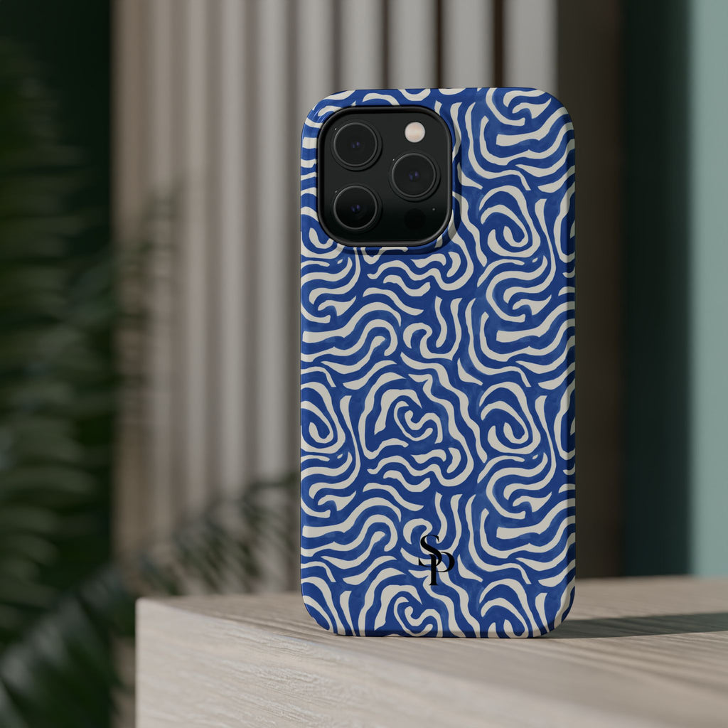 Blue Abstract Swirl Magnetic Impact Phone Case