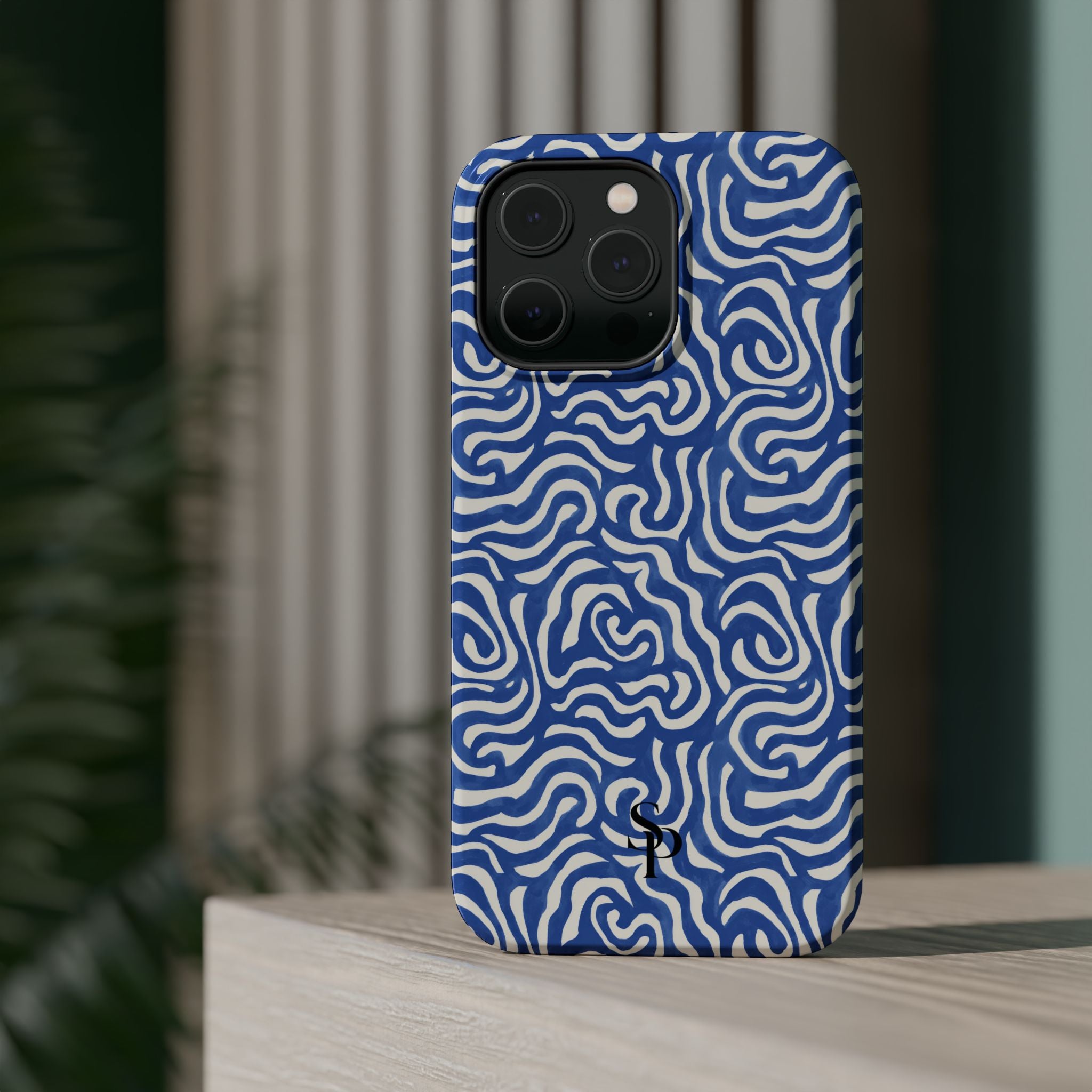 Blue Abstract Swirl Magnetic Impact Phone Case