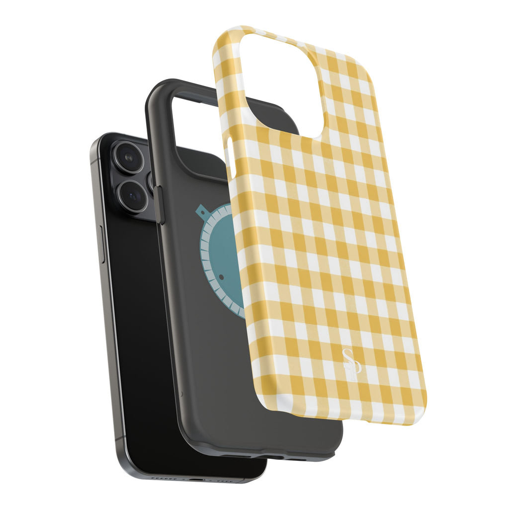 Yellow Gingham Magnetic Impact-Resistant Phone Case