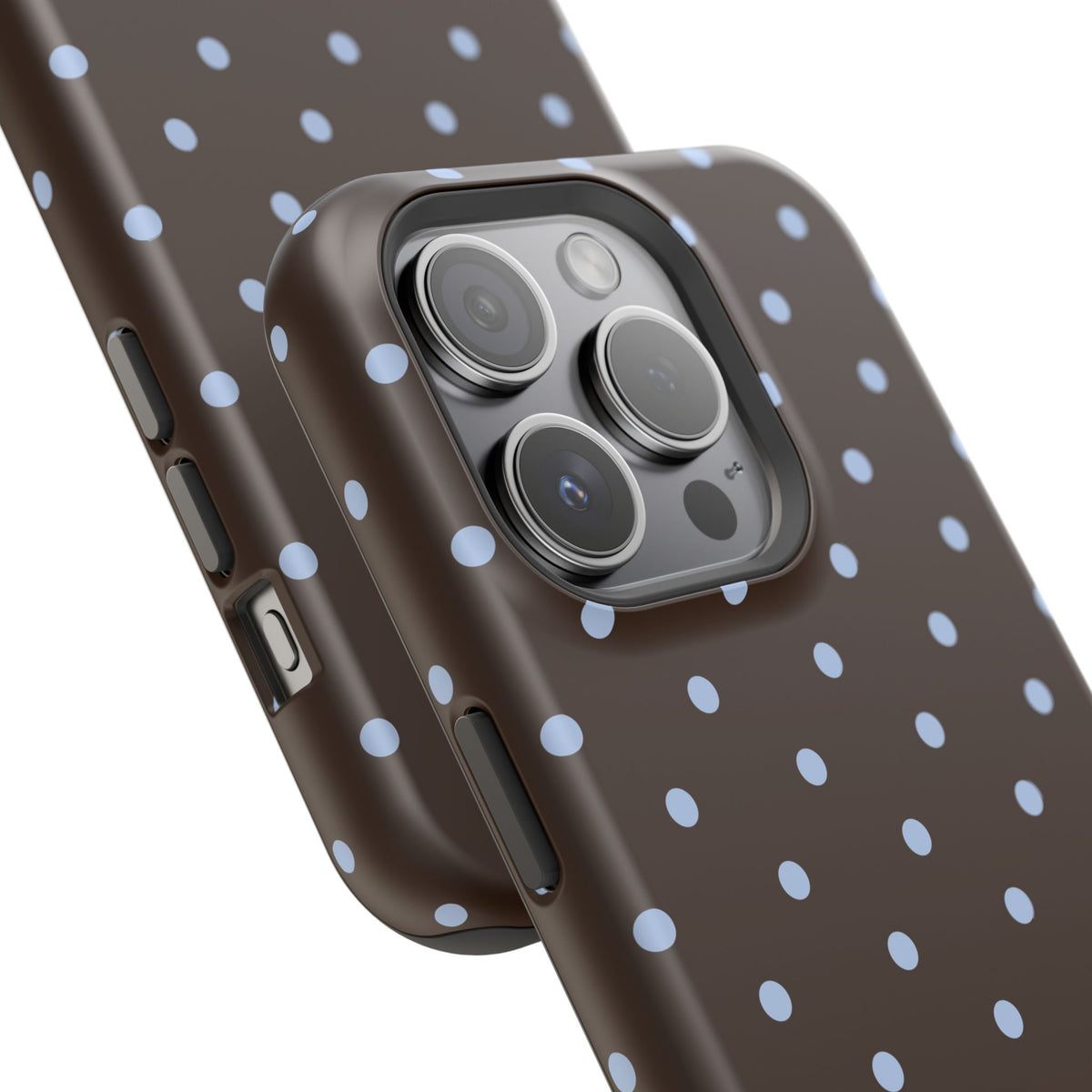 Brown & Light Blue Polka Dot Magnetic Phone Case