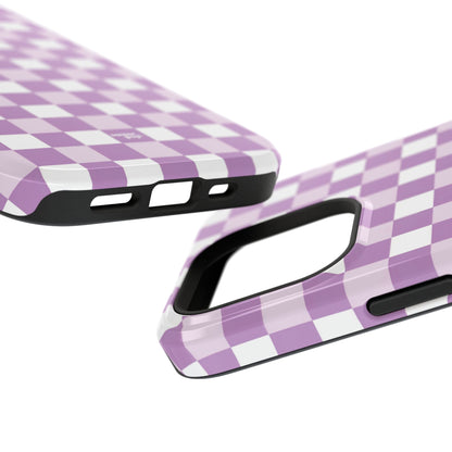 Purple Checkerboard Impact-Resistant Phone Case