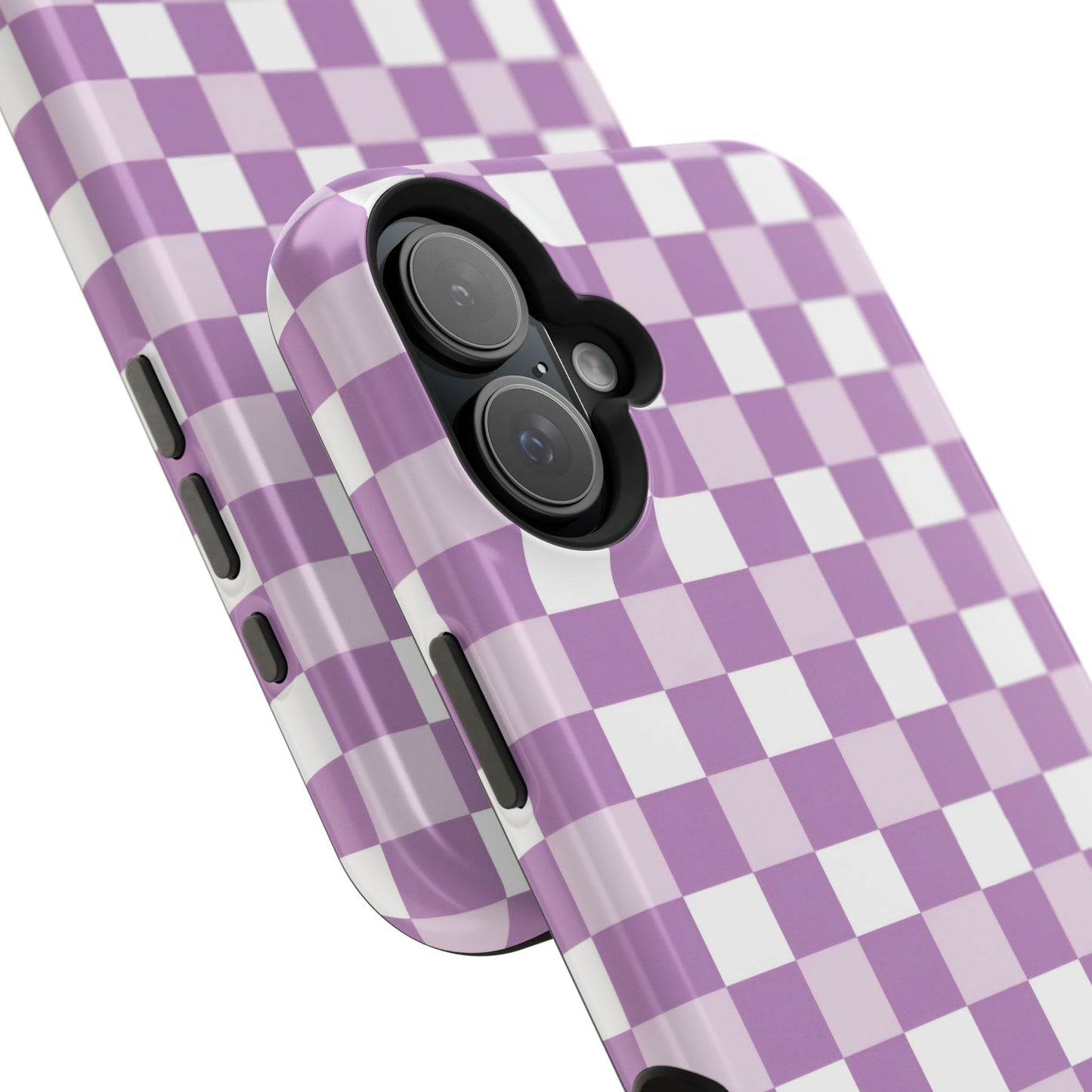 Purple Checkerboard Impact-Resistant Phone Case