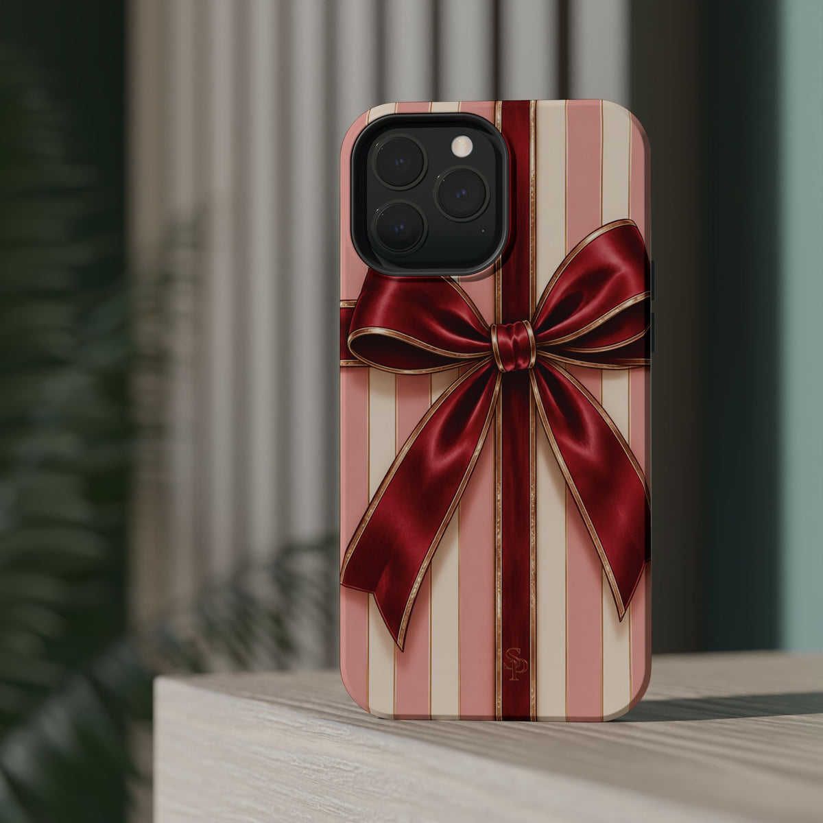Red Bow Gift Wrap Magnetic Phone Case