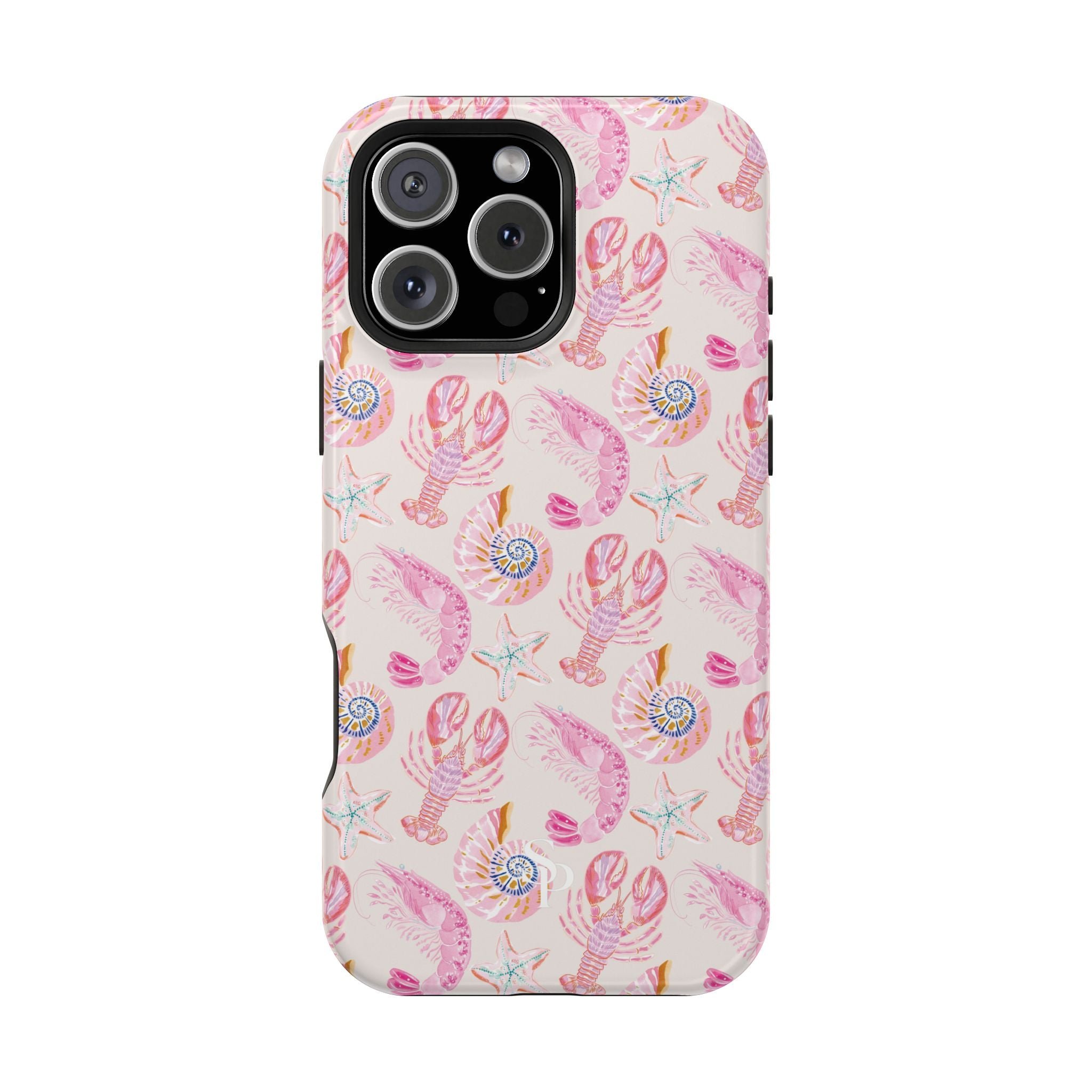 Pink Coastal Shell & Lobster Magnetic Impact-Resistant Phone Case