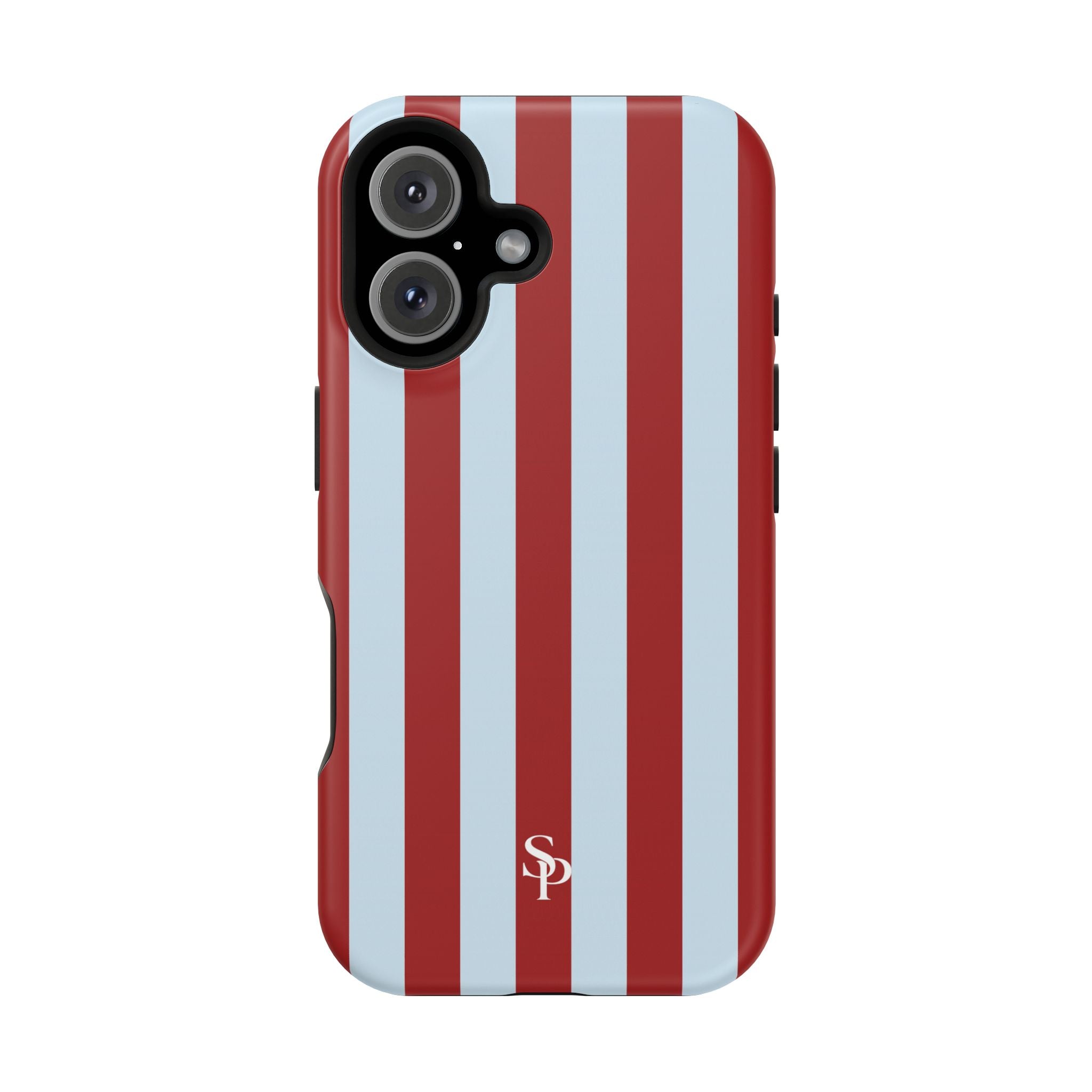 Red & Light Blue Vertical Stripe Magnetic Impact-Resistant Phone Case