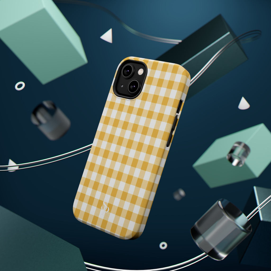 Yellow Gingham Magnetic Impact-Resistant Phone Case