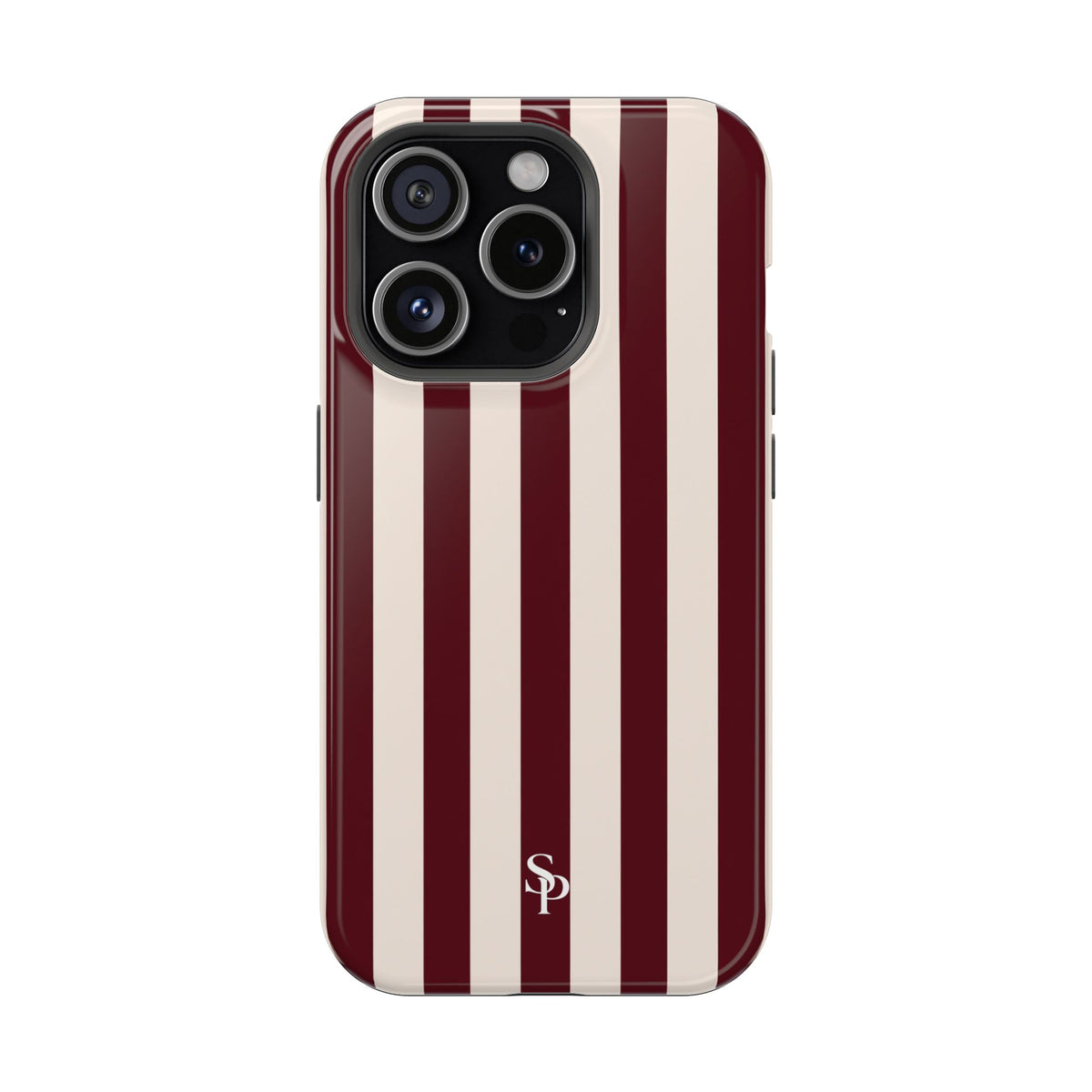Burgundy Striped Magnetic Phone Case
