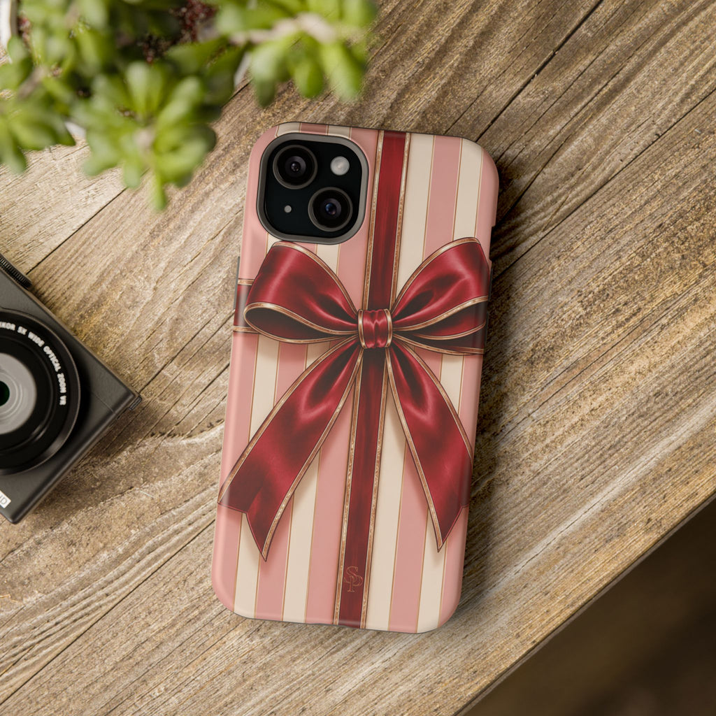 Red Bow Gift Wrap Magnetic Phone Case