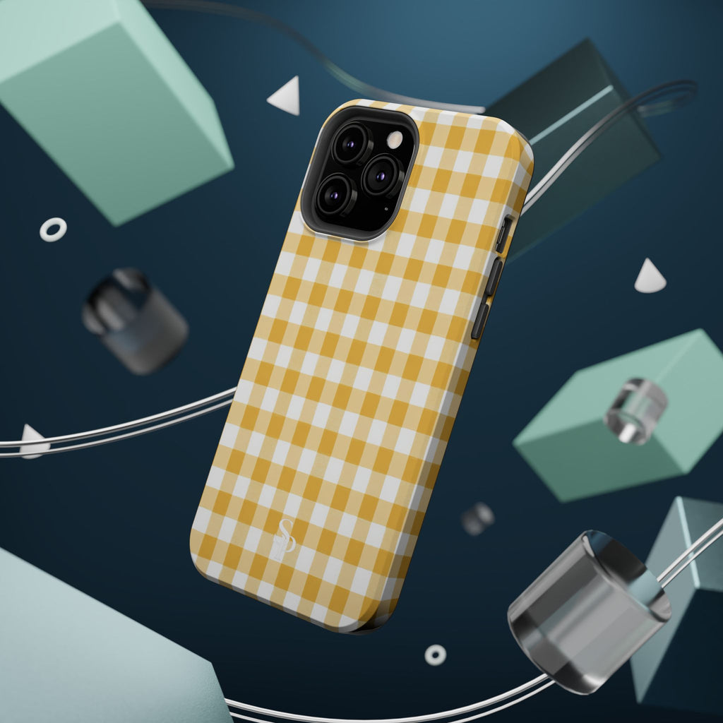 Yellow Gingham Magnetic Impact-Resistant Phone Case