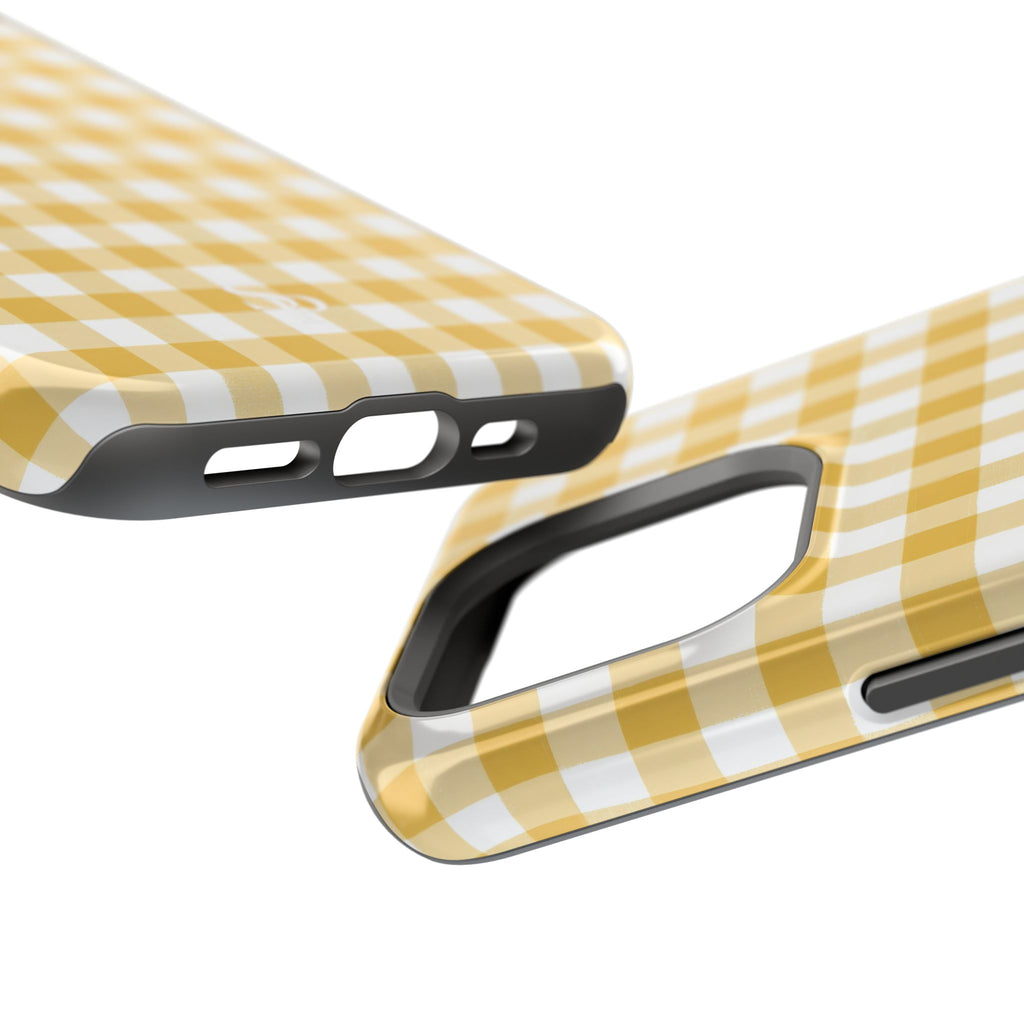 Yellow Gingham Magnetic Impact-Resistant Phone Case