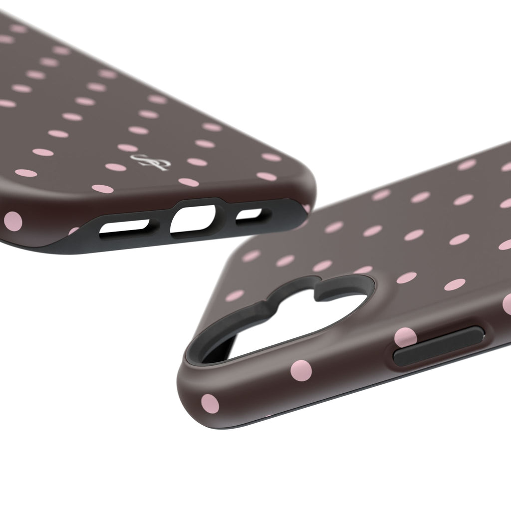 Brown Polka Dot Magnetic Impact-Resistant Phone Case
