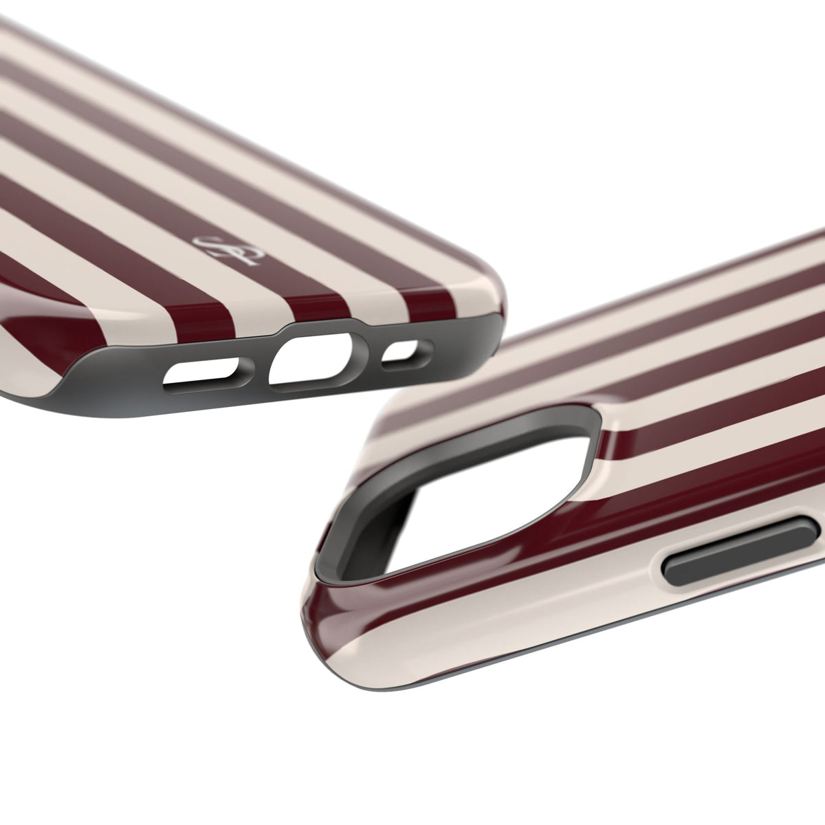 Burgundy Striped Magnetic Phone Case