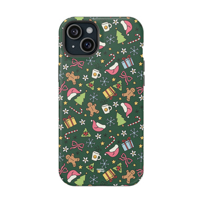 Green Festive Holiday Phone Case - Impact-Resistant Design for Christmas Cheer