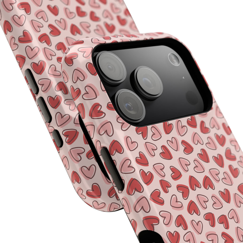 Heart Pattern Impact-Resistant Phone Case - Stylish Protection for Valentine's Day & Everyday Love