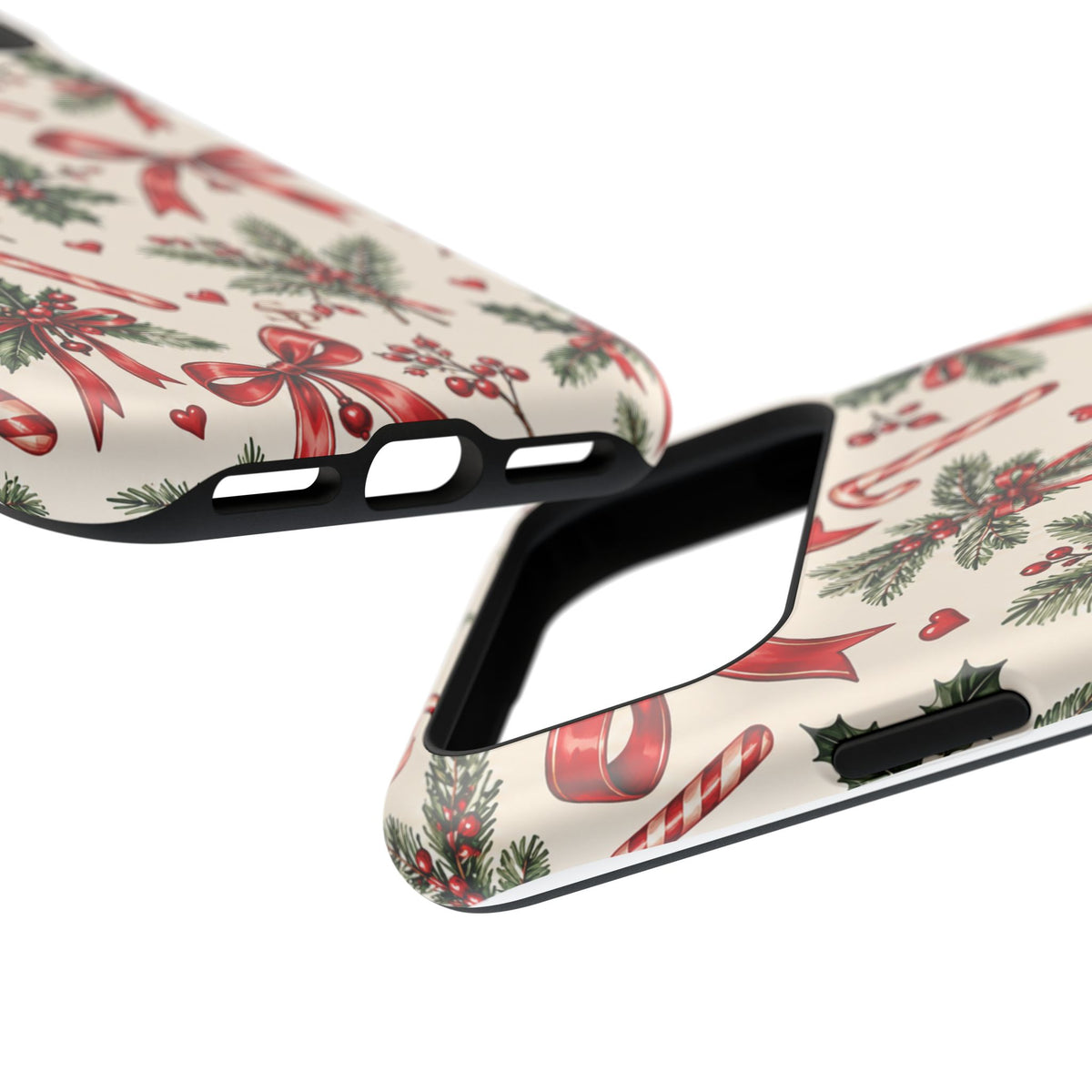 Christmas Candy Cane & Bow Magnetic Phone Case