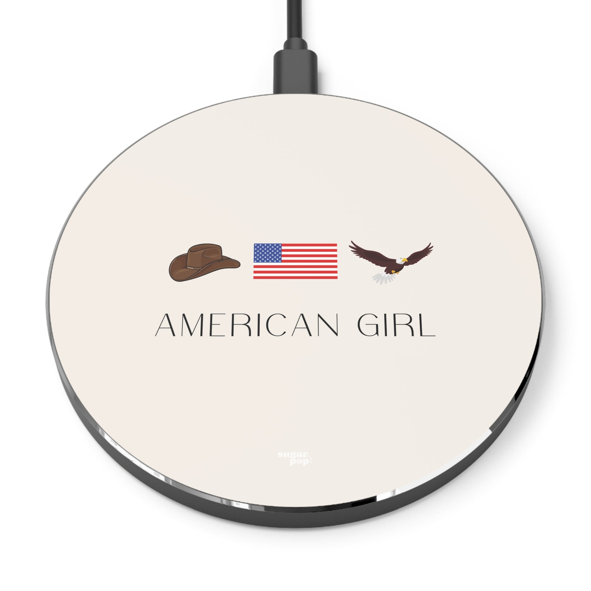 American Girl Wireless Charger - Fast Charging Pad for Patriotic & Stylish Tech Lovers