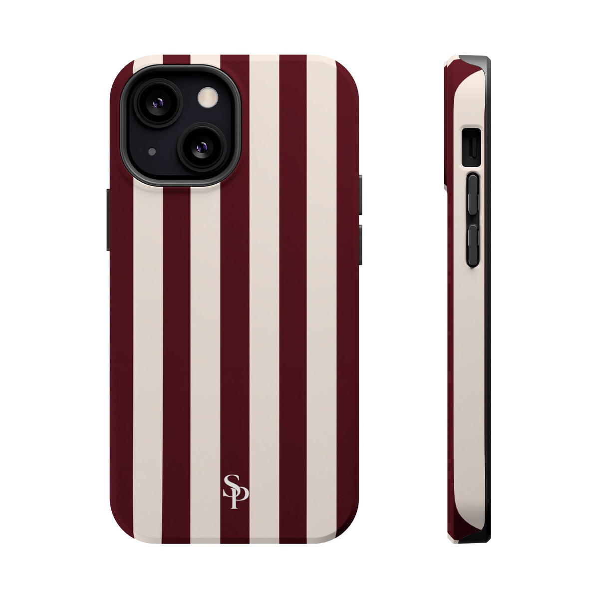Burgundy Striped Magnetic Phone Case