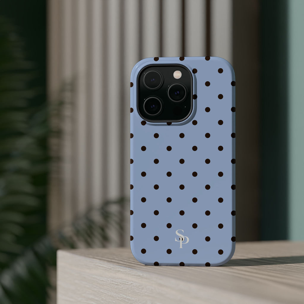 Blue Polka Dot Magnetic Impact Phone Case