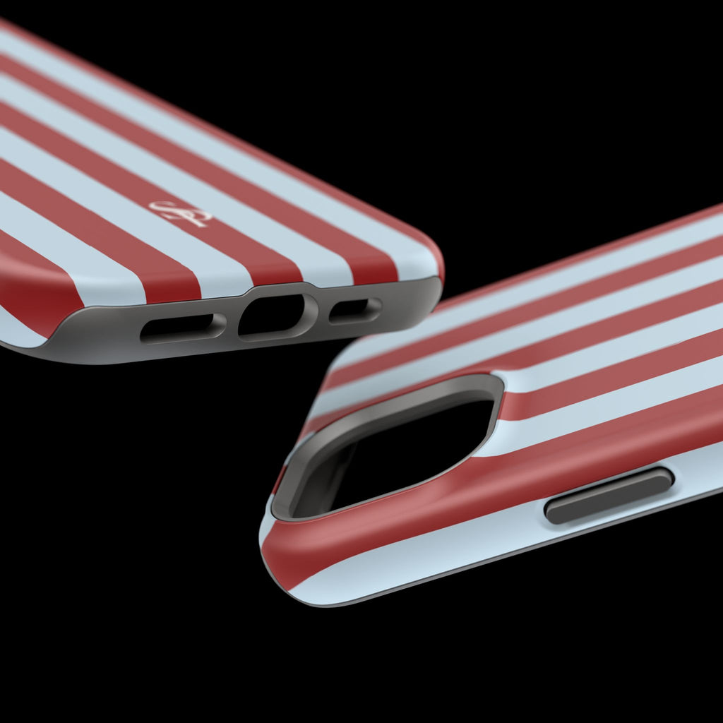 Red & Light Blue Vertical Stripe Magnetic Impact-Resistant Phone Case