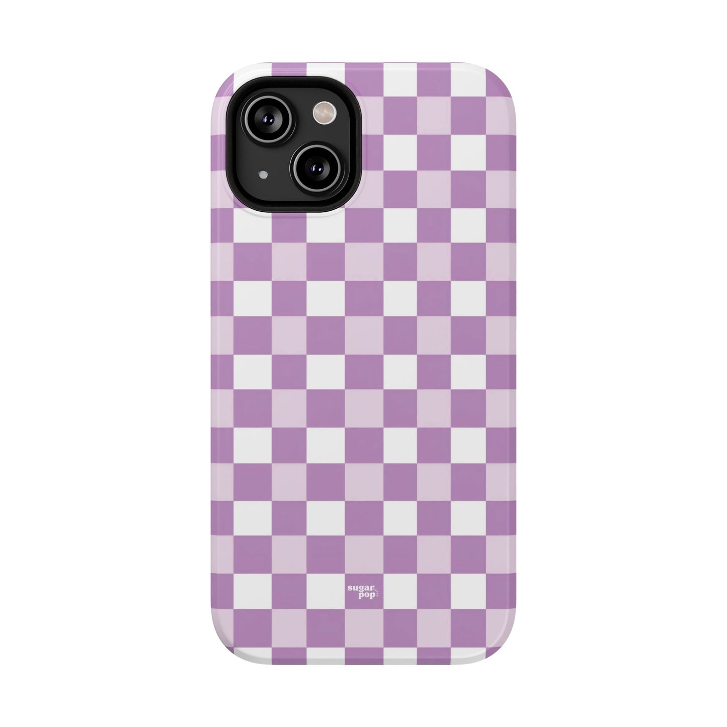 Purple Checkerboard Impact-Resistant Phone Case