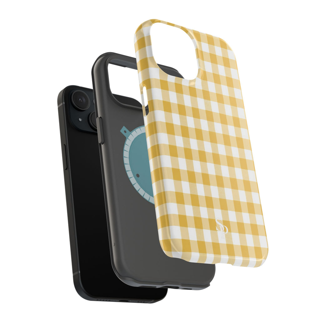 Yellow Gingham Magnetic Impact-Resistant Phone Case
