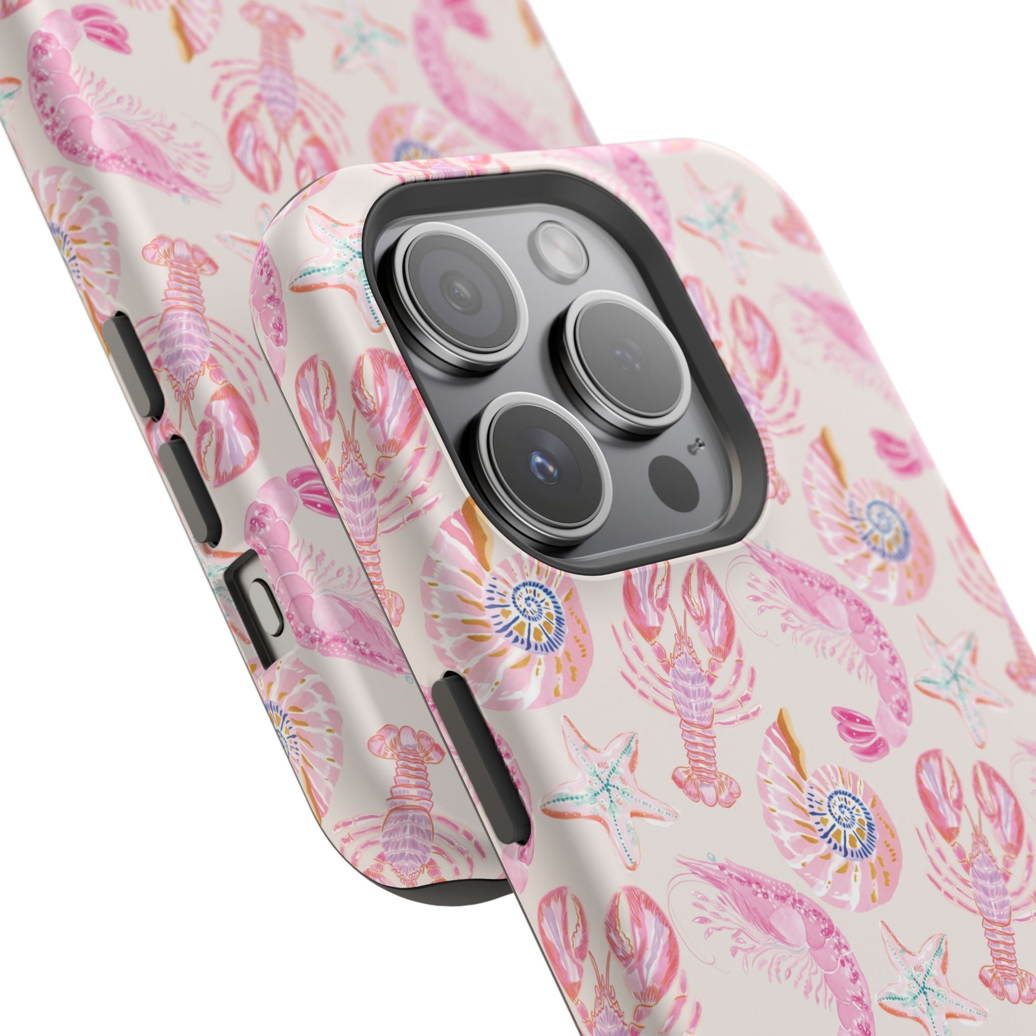 Pink Coastal Shell & Lobster Magnetic Impact-Resistant Phone Case