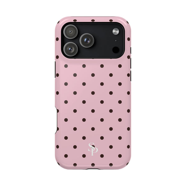 Pink Polka Dot Magnetic Impact Phone Case