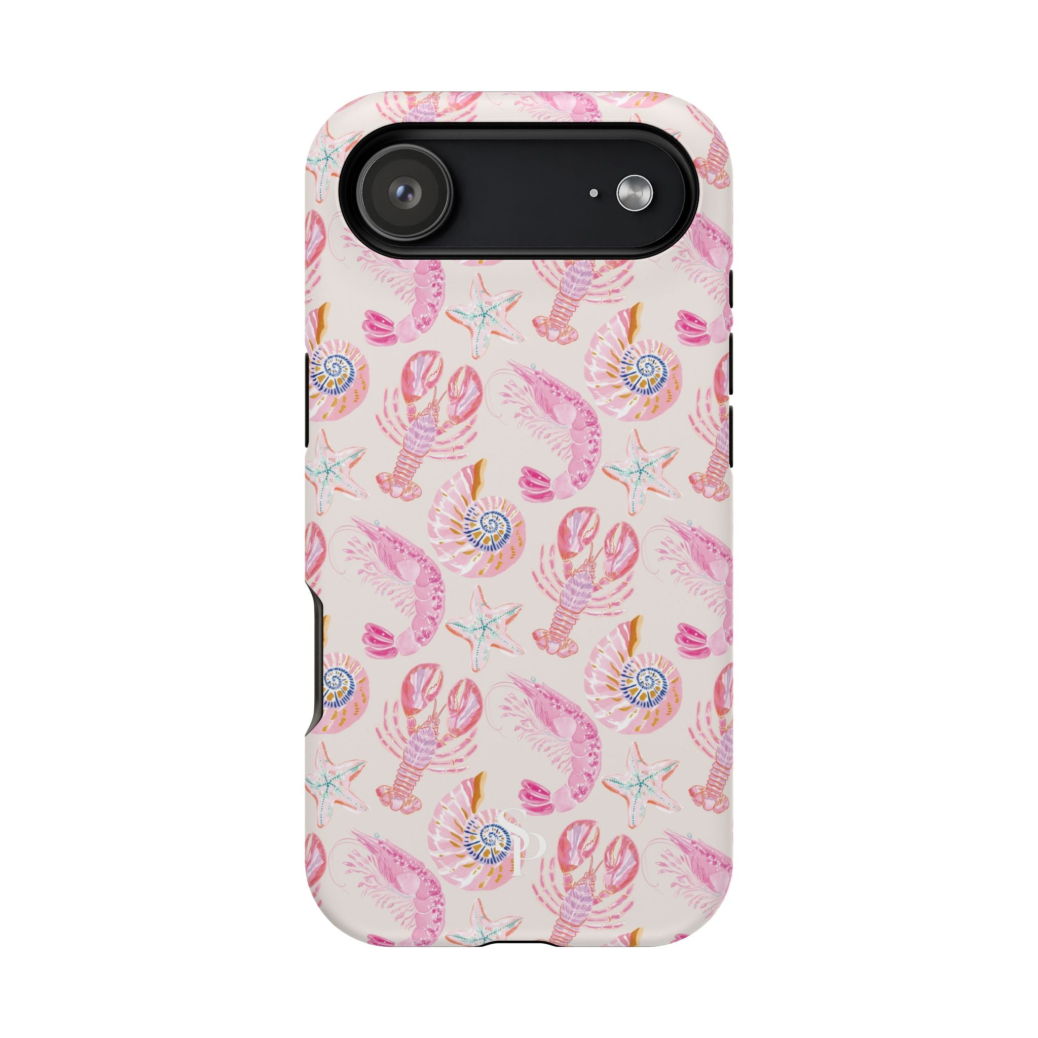 Pink Coastal Shell & Lobster Magnetic Impact-Resistant Phone Case