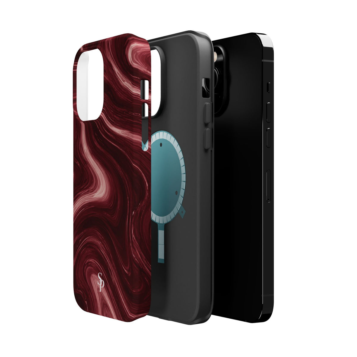 Burgundy Marble Magnetic Phone Case