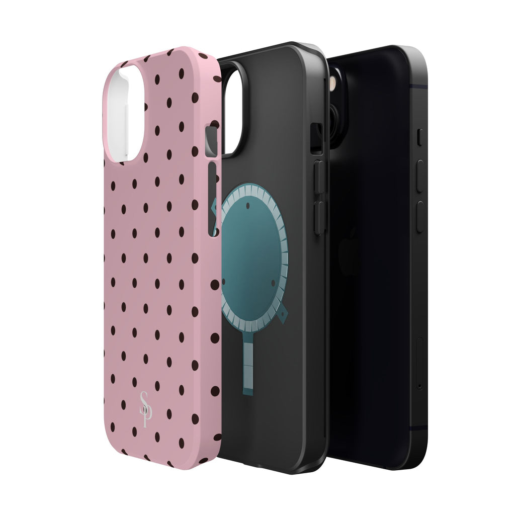 Pink Polka Dot Magnetic Impact Phone Case