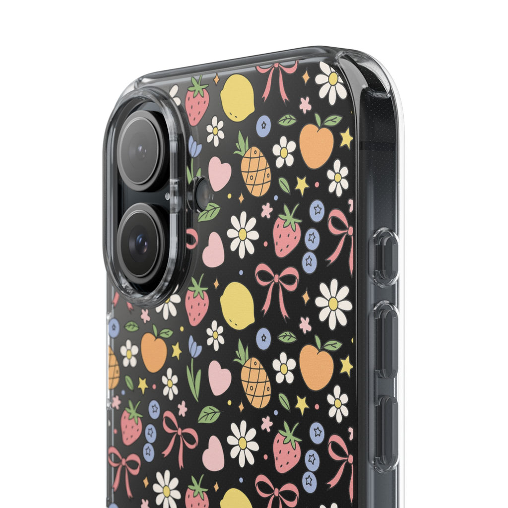 Fruit and Floral Pattern Clear Case