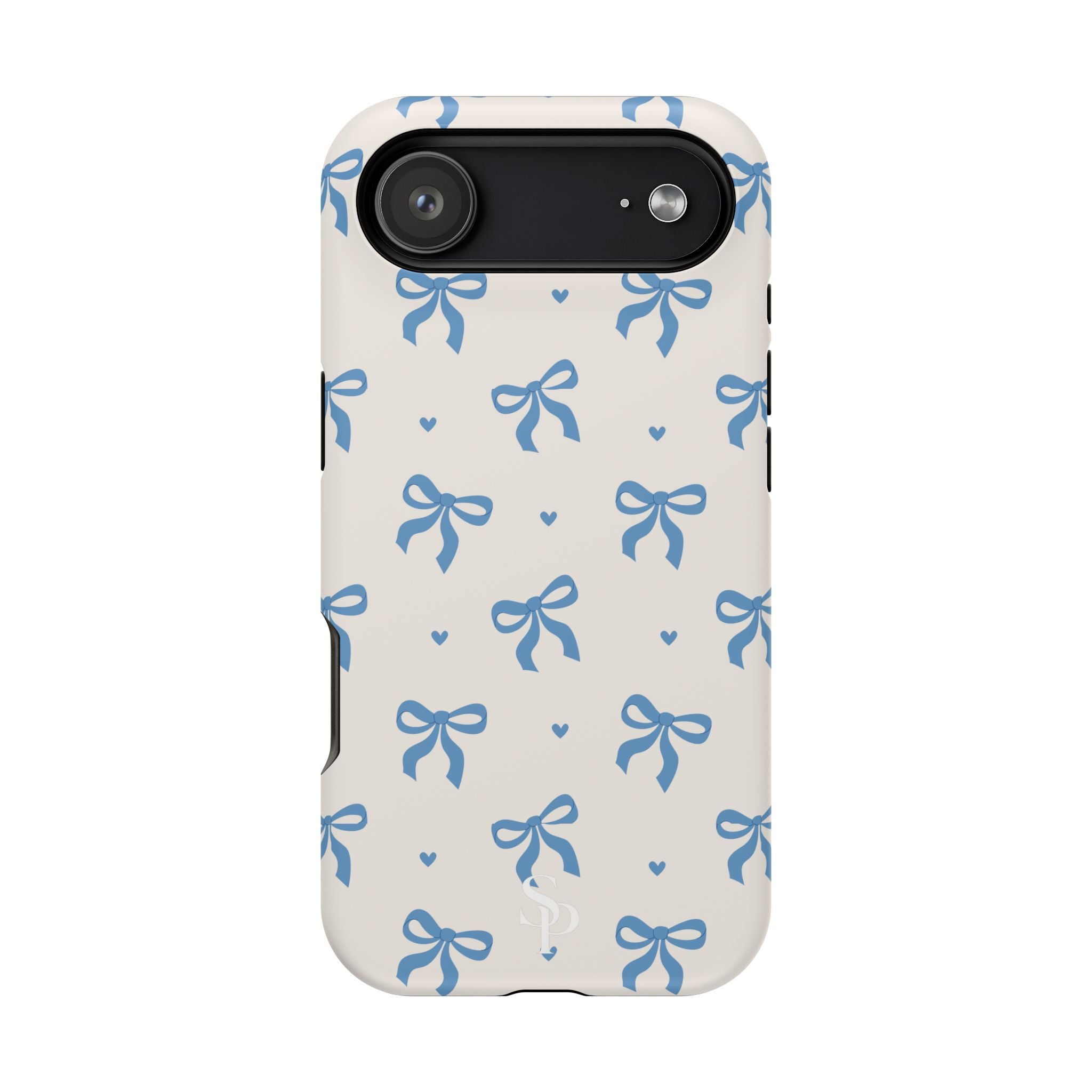 Blue Bow with Small Blue Hearts Magnetic Tough Case