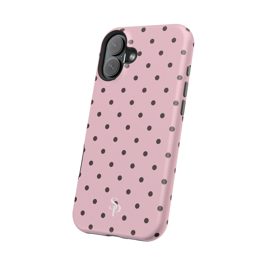 Pink Polka Dot Magnetic Impact Phone Case