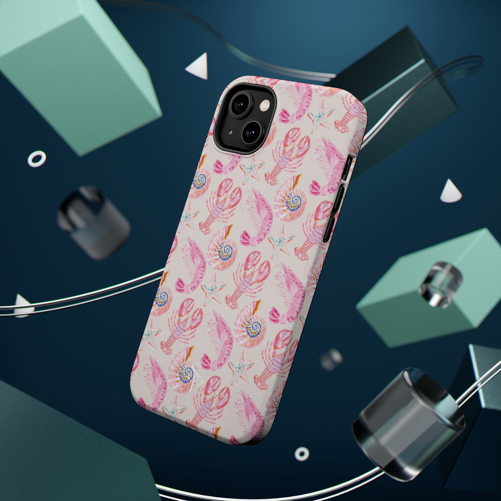 Pink Coastal Shell & Lobster Magnetic Impact-Resistant Phone Case