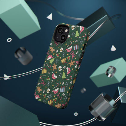 Green Festive Holiday Phone Case - Impact-Resistant Design for Christmas Cheer