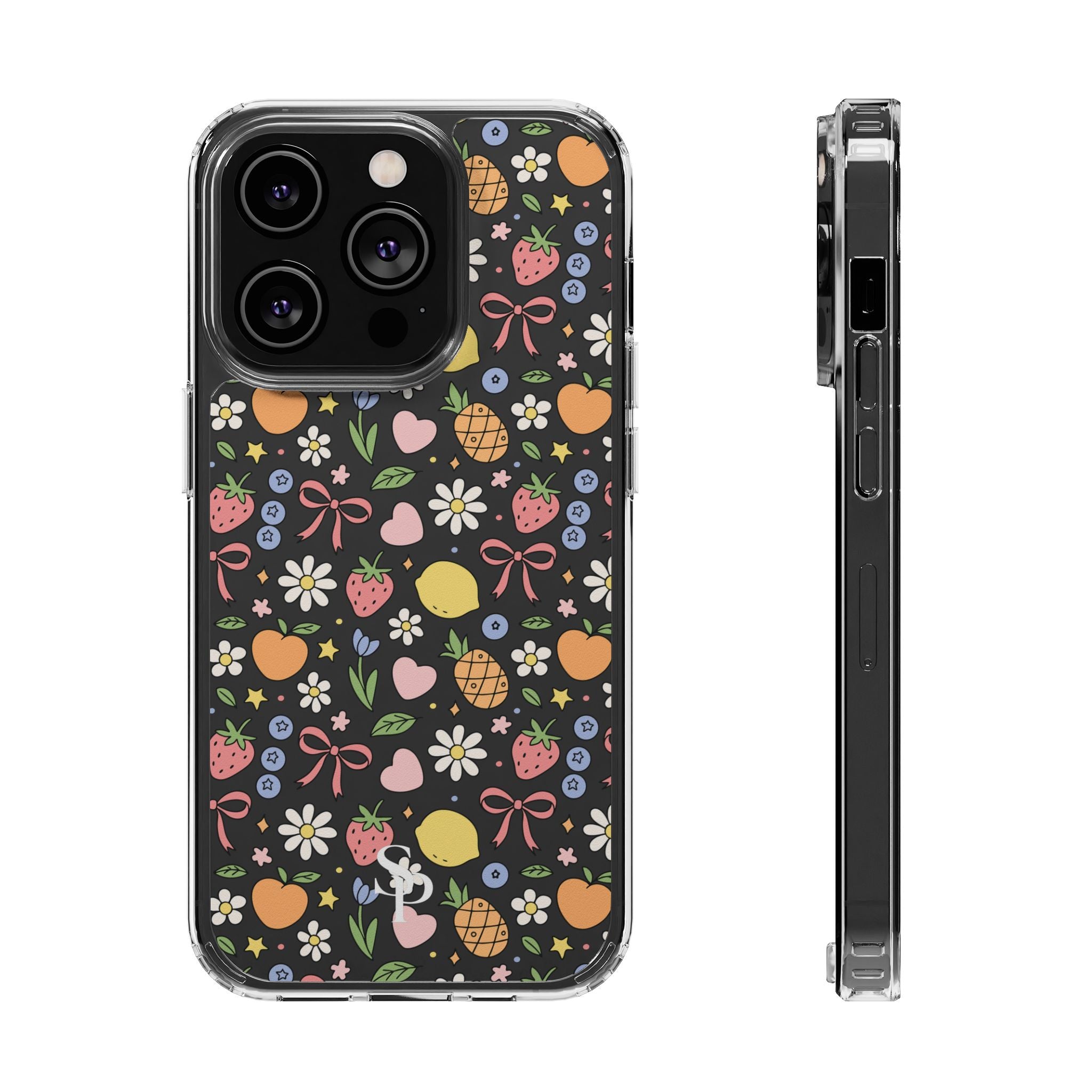 Fruit and Floral Pattern Clear Case