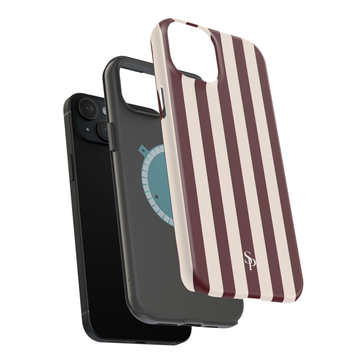 Burgundy Striped Magnetic Phone Case